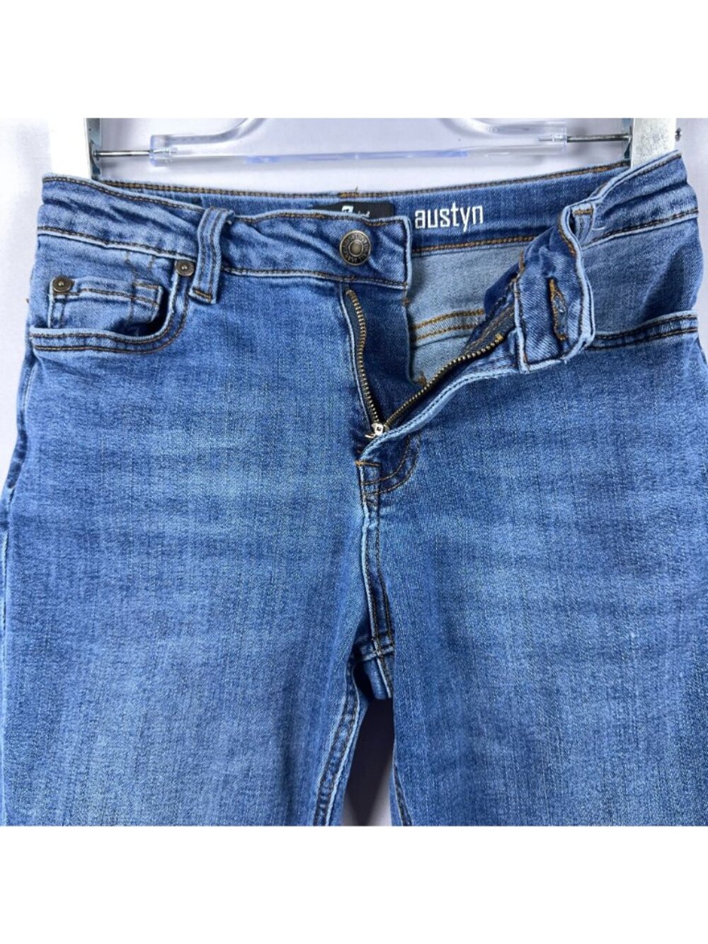 7 For All Mankind Austyn Jeans Men Size 10 Straight Leg Mid Rise Medium Wash - Picture 4 of 13